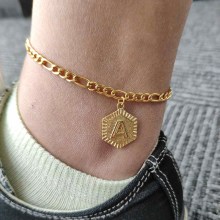 A-Z Initial Letter Anklet For Women Stainless Steel Anklets Gold Chain