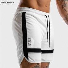 NEW Fitness Sweatpants Shorts Man Summer Gyms Workout Male Breathable Mesh Quick dry Sportswear