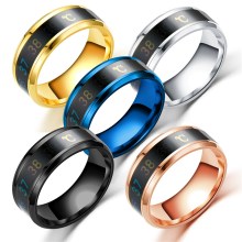Sinogaa Magic Ring For Women And Man Temperature Displays Smart Rings Personality Titanium Steel