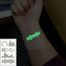 Luminous Tattoos Sticker Headset Speaker Volume Indicator Waterproof Temporary The Body Art Party Tattoo Stickers