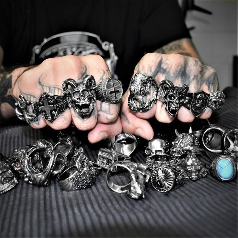 Retro Punk Men Ring Hip Hop Rock Locomotive Ring Stainless steel Ring Jewelry