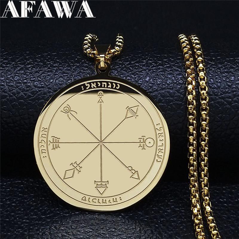 Talisman Of Protection Good Luck Wealth Seal Of Solomon Stainless Steel Necklaces Pendants Men