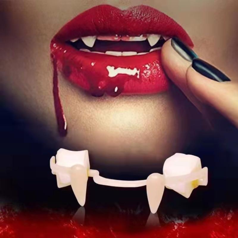 Halloween Party Retractable Teeth Fake Teeth Carnival Accessory Anime Cosplay Vampire Dracula Teeth
