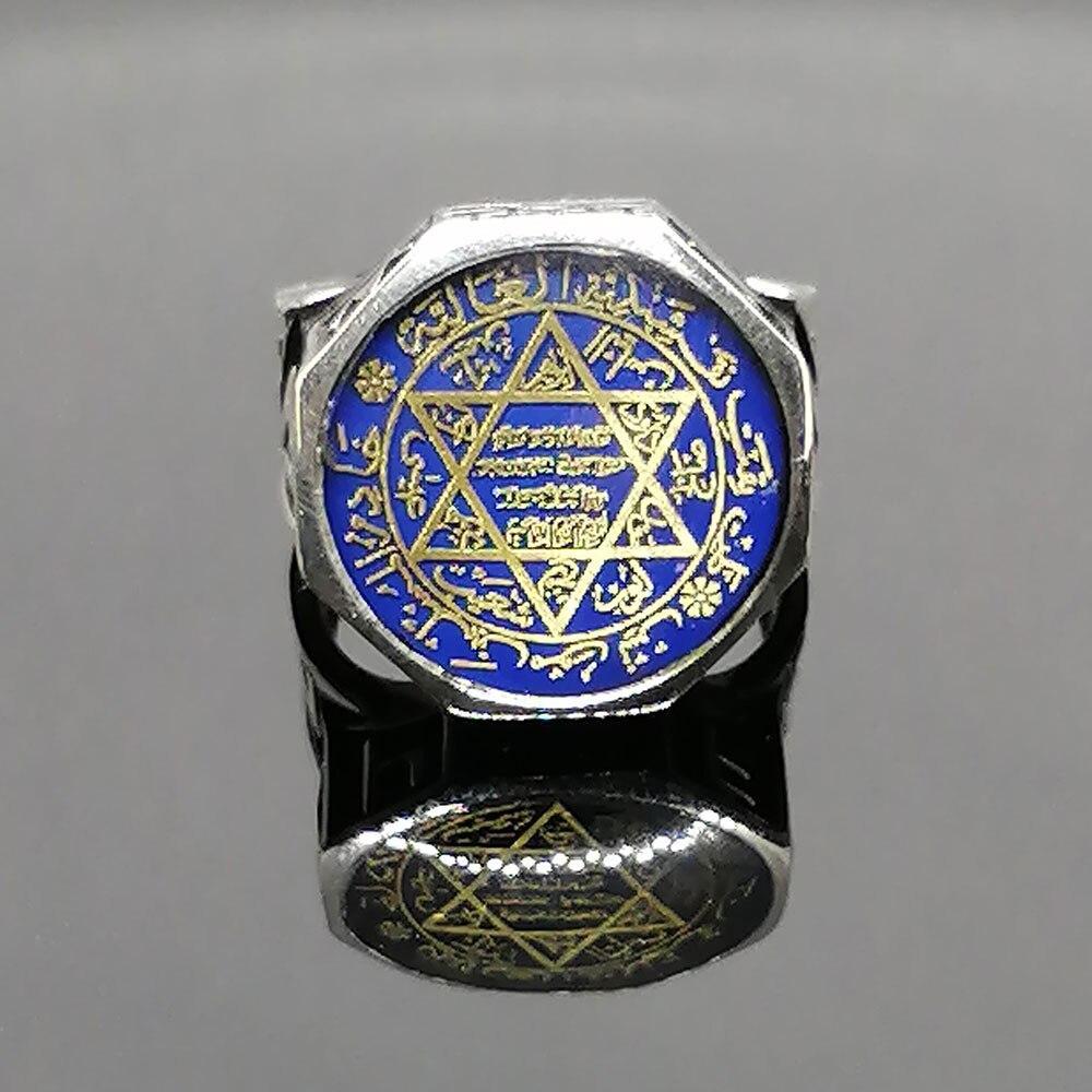 Seal of Prophet Solomon Real Pure Sterling Silver Ring 925 For Men Stamped Patterned High Quality Handmade Turkish Jewelry