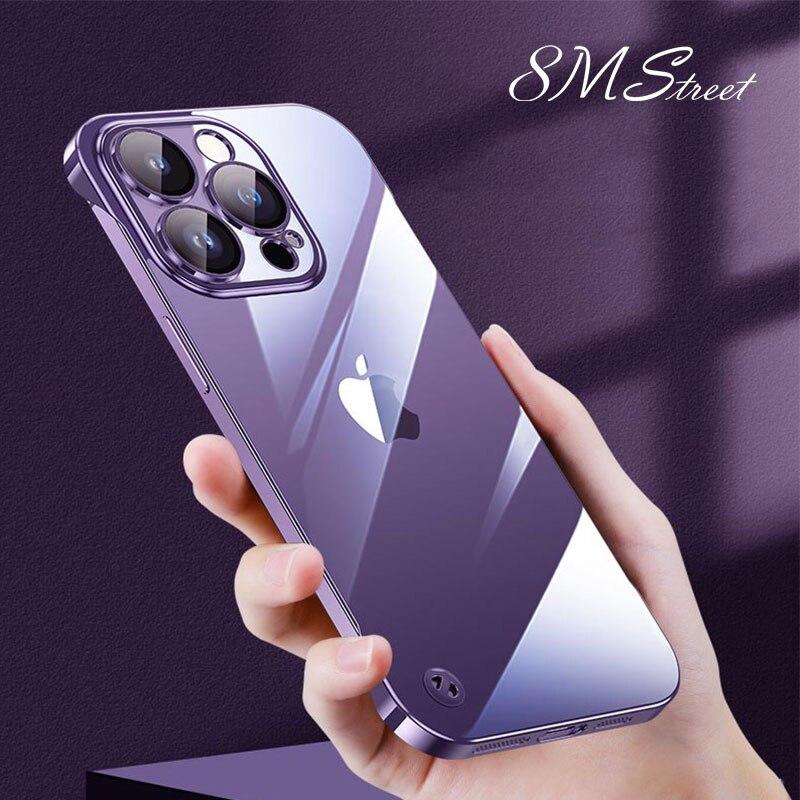 Borderless Phone Case For Iphone 12 13 14 Pro Max 14 Plus With Lens Protection Magnectic Phone Cover For IPHON 12 Pro 13 Promax