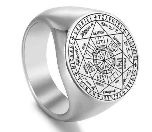 Secret of Universe Viking Ring for Men Gabriel Jofiel Thavael Azrael Michael The Seven Archangels Stainless Steel Rings