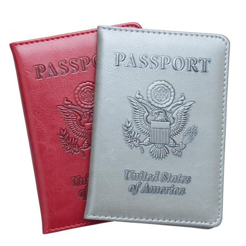 High Quality USA Passport Cover Pink Women Cute America Emblem Travel Passport Holder SIM Girls Soft PU Leather Passport Case