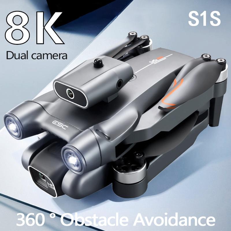 New S1S Mini Drone 4K Profesional 8K HD Camera Obstacle Avoidance Aerial Photography Brushless Foldable Quadcopter Distance 3km