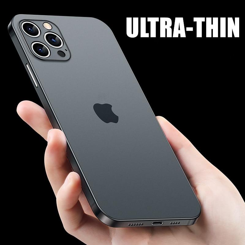 Ultra Thin Matte Phone Case For iPhone 11 12 13 14 Pro max mini Xs Max X Xr iphone SE 2020 7 8 6 6S Plus Transparent Cover Coque