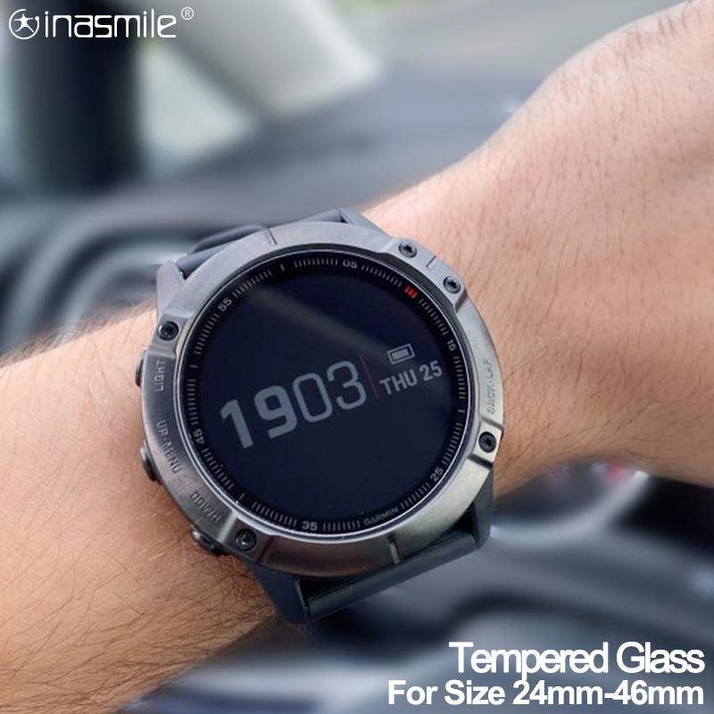 Diameter 24-46mm Tempered Glass for Samsung galaxy watch 4 for Huawei gt 2 pro Screen protector film for Garmin fenix 7 6 cover
